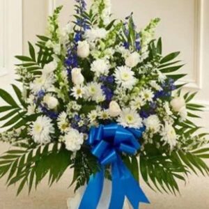 Touching Tribute Floor Basket – Blue & White